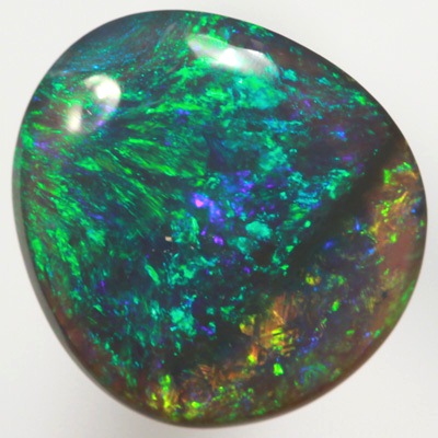 SOLID BLACK CRYSTAL OPAL Bright Floral Harlequin pattern SEE VIDEO